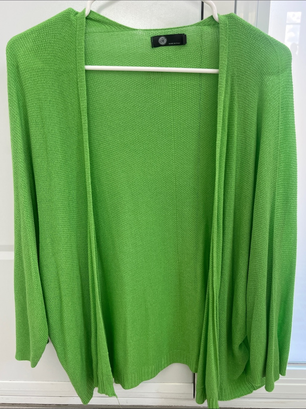 Open-Front Lightweight Cardigan in Bright Green